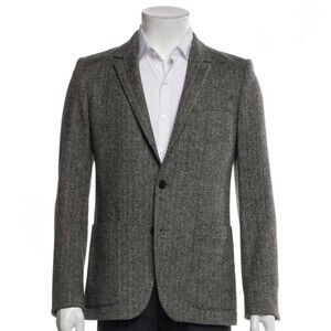 AMI Alexandre Mattiussi Wool Herringbone Blazer FR 48 US 38 Archival Debut 2011